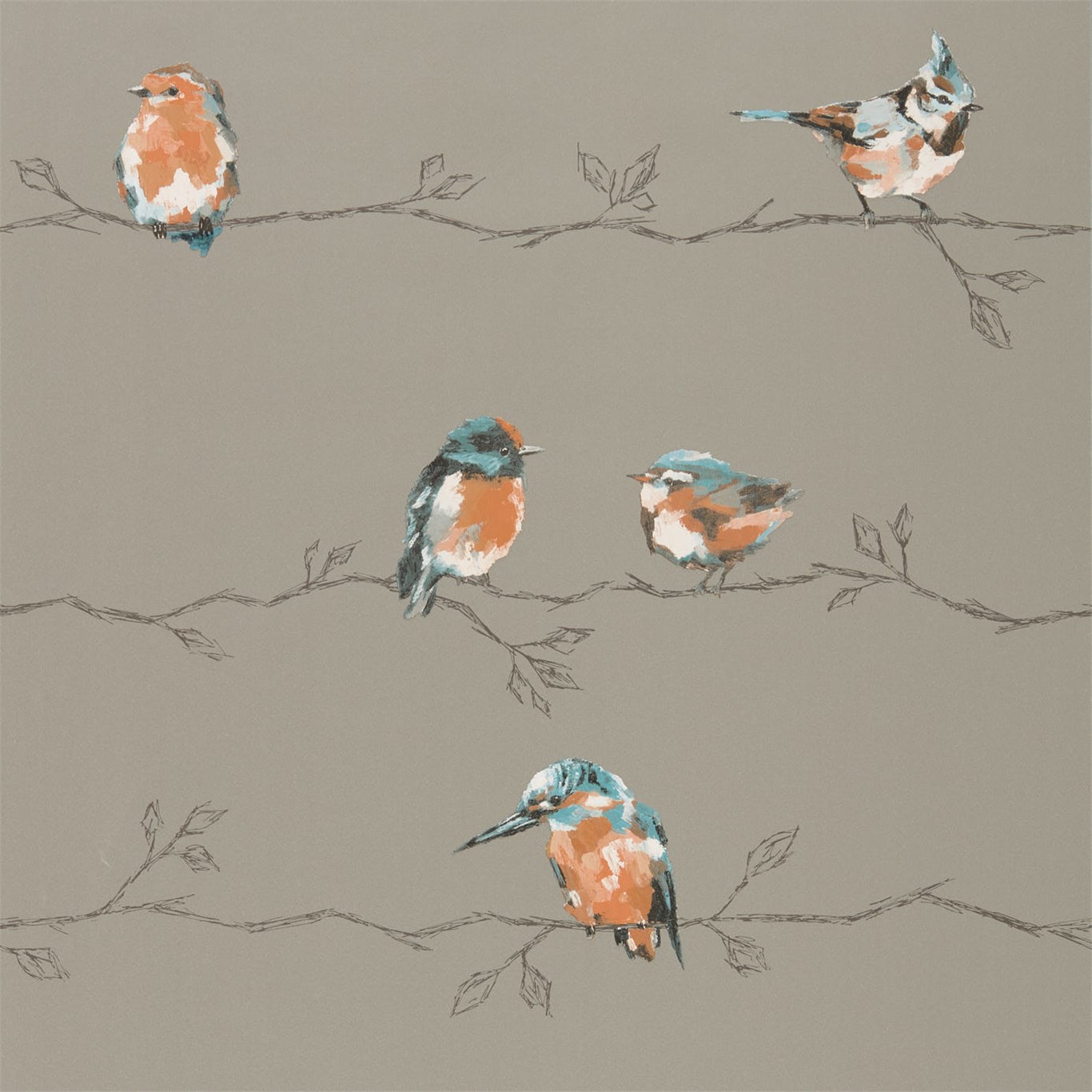 Обои Harlequin Standing Ovation Persico Tangerine/Duckegg 111485